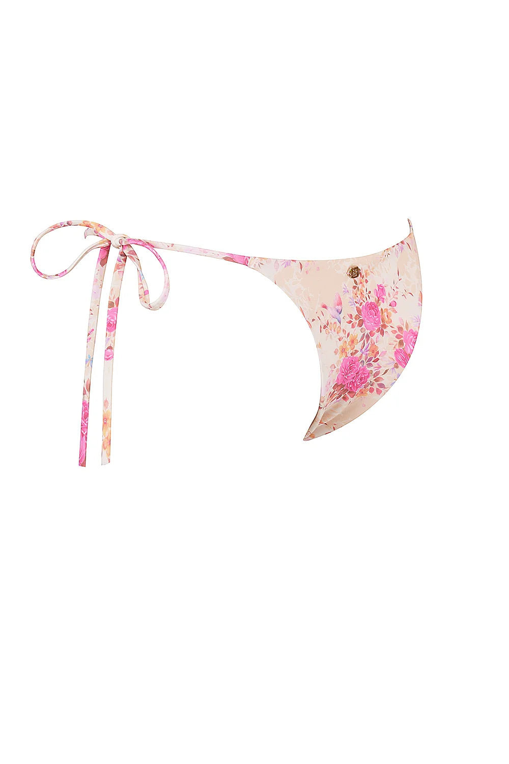 floral print tie side bikini bottom