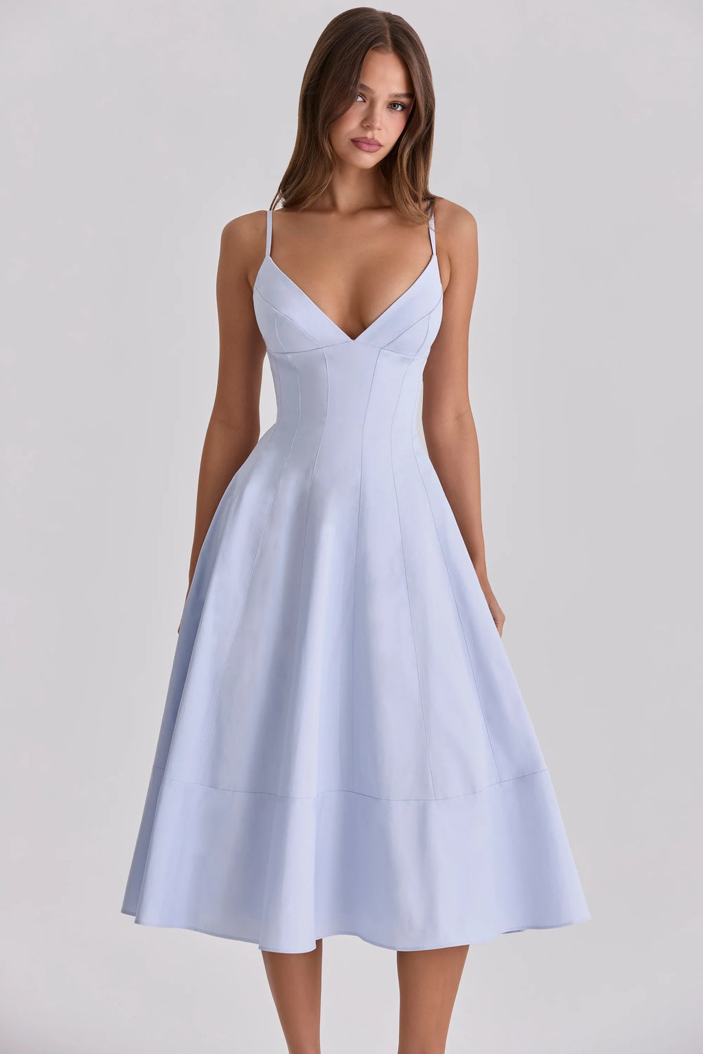 bluebell lace up cotton midi sundress