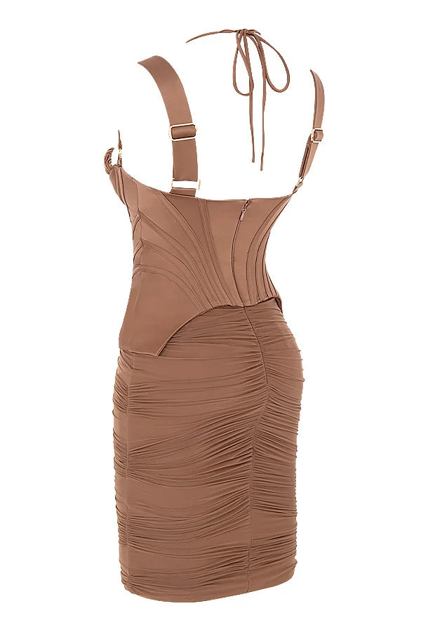 toffee corset midi dress