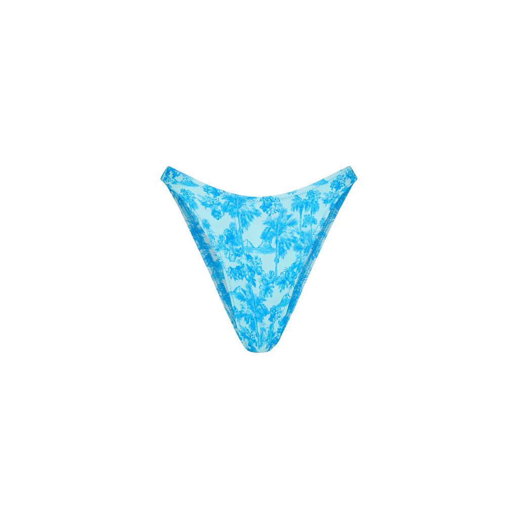 High Leg Vintage Bikini Bottom - Ocean Paradise