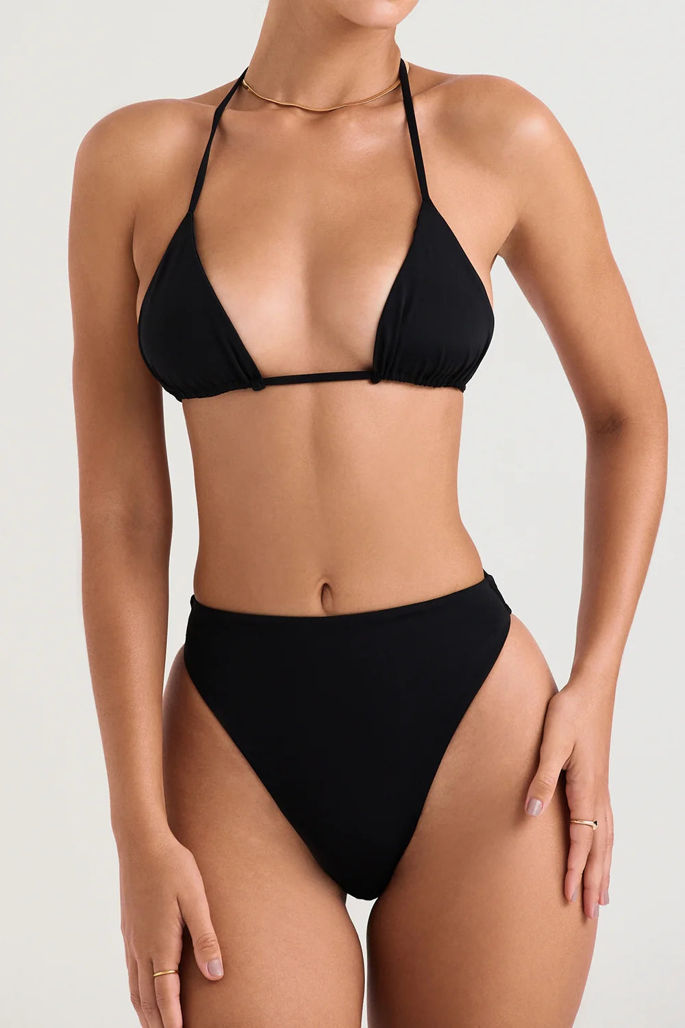 black high waist bikini bottom