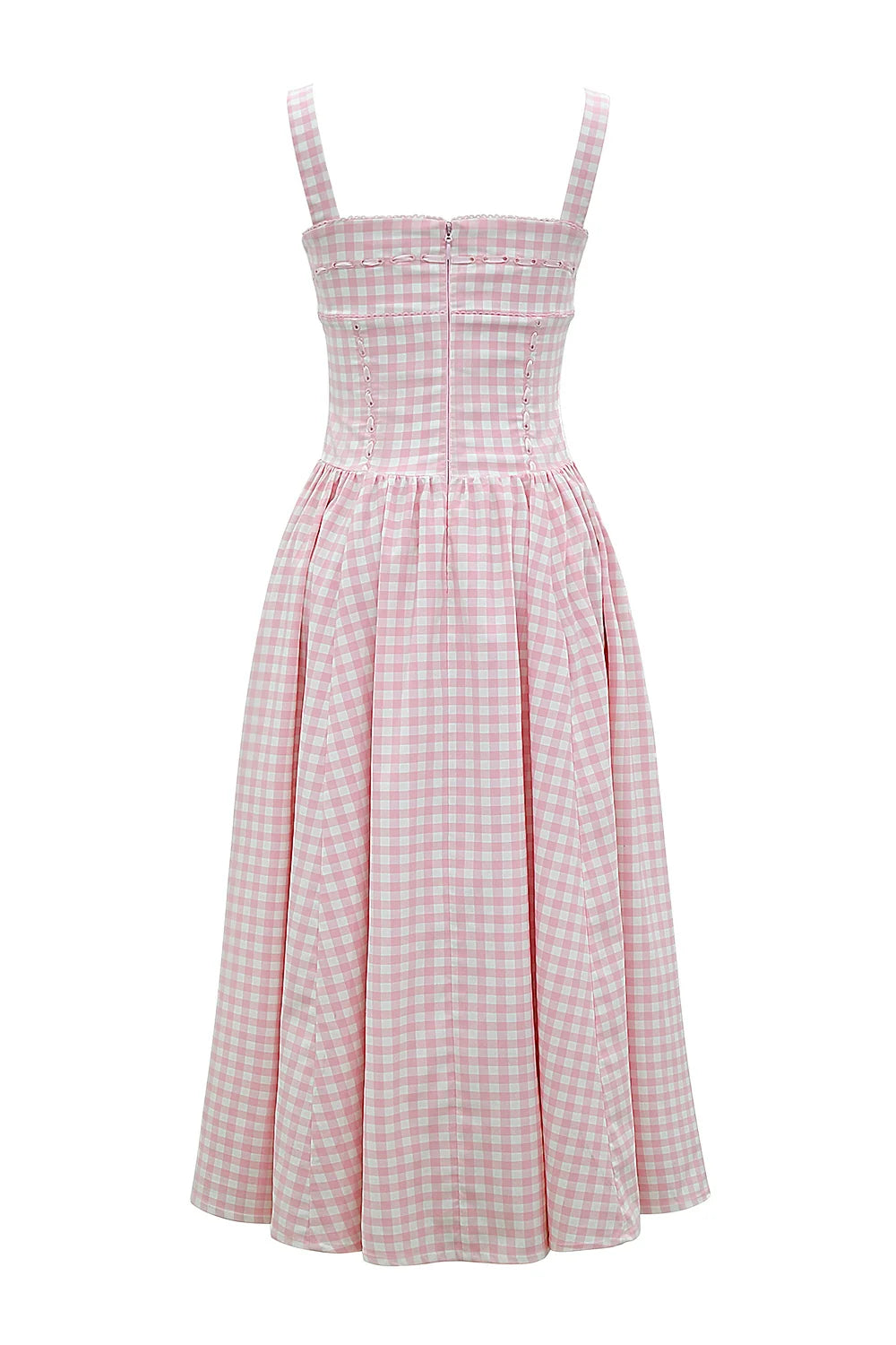 strawberry shortcake gingham midi sundress