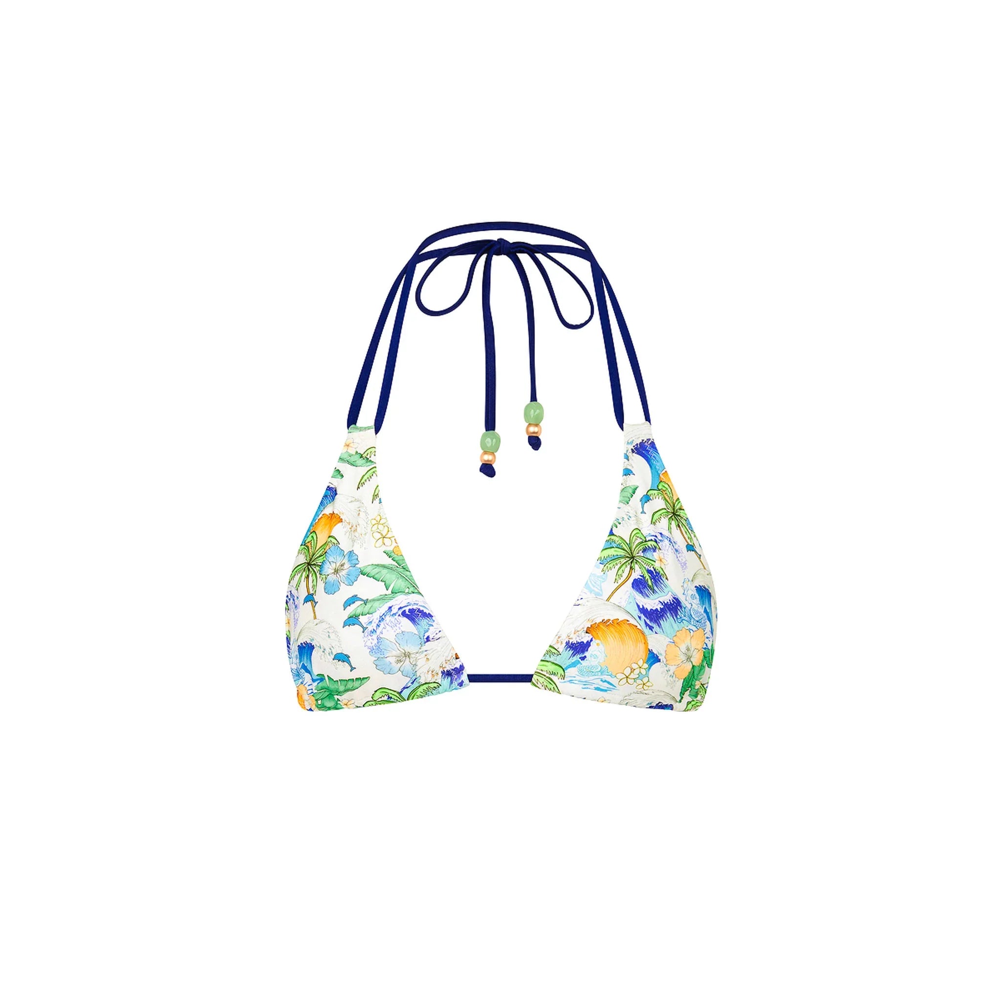Simple Strap Halter Bikini Top - Blue Crush