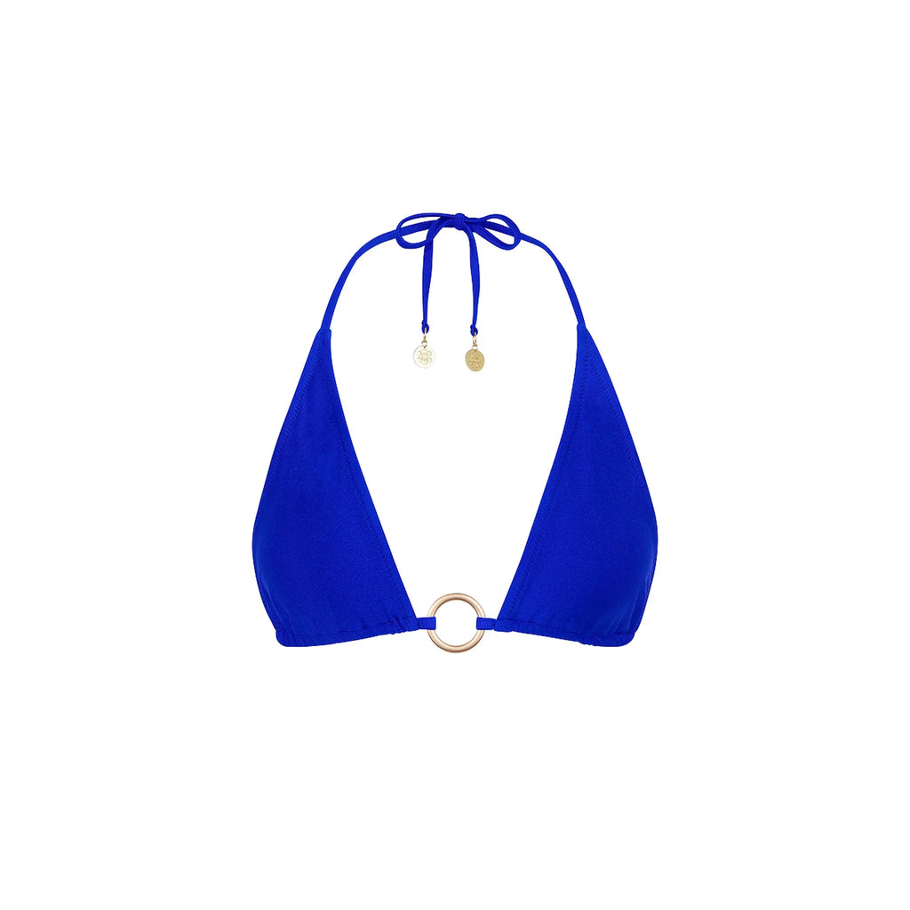 Ring Halter Bikini Top - Blue Lagoon