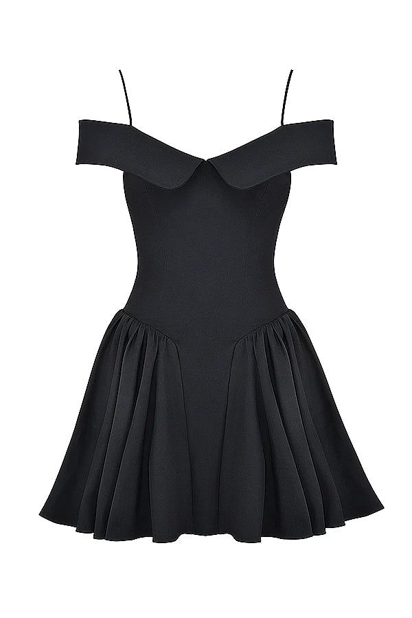 black off shoulder mini dress