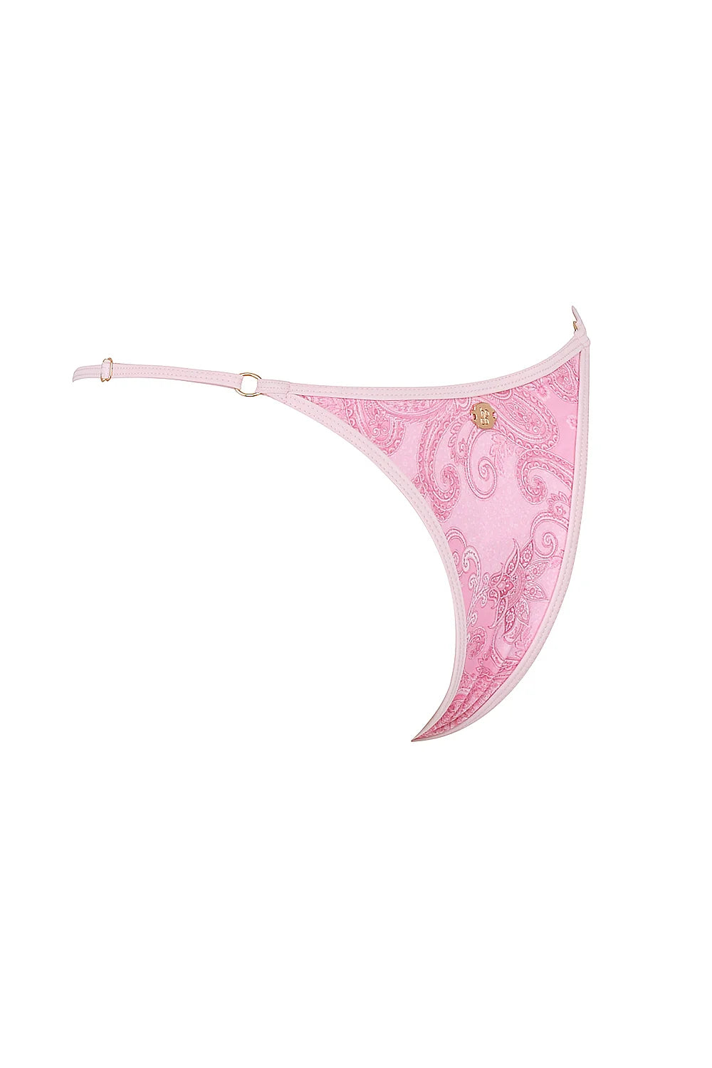 pink paisley thong bikini bottom