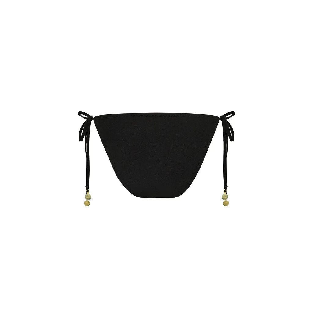 Full Coverage Tie Bikini Bottom - Twilight Black