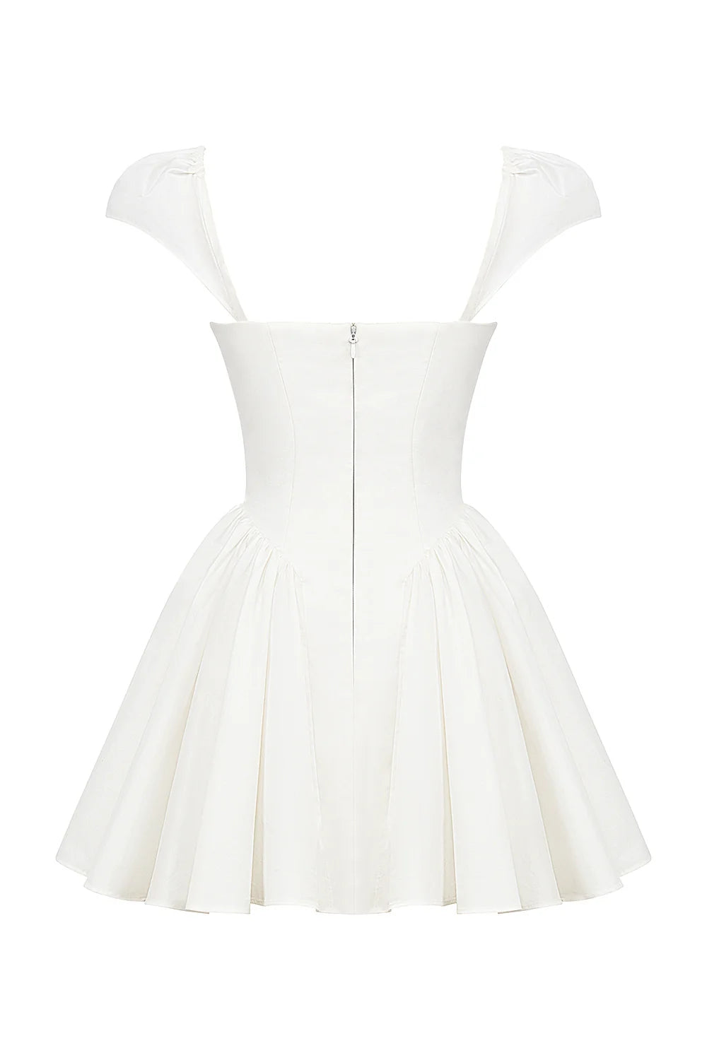 white cotton corset mini dress