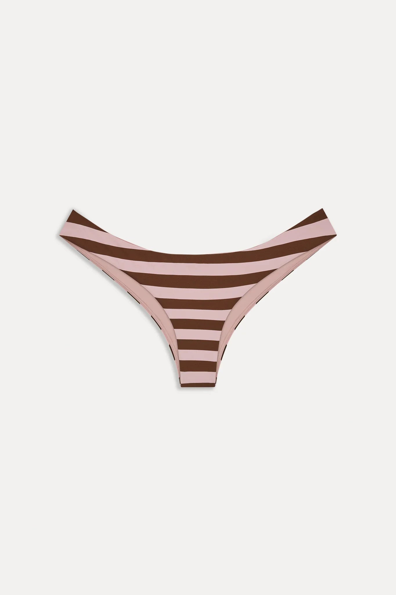 Marina Cheeky Striped Bikini Bottom - Strawberry Chocolate