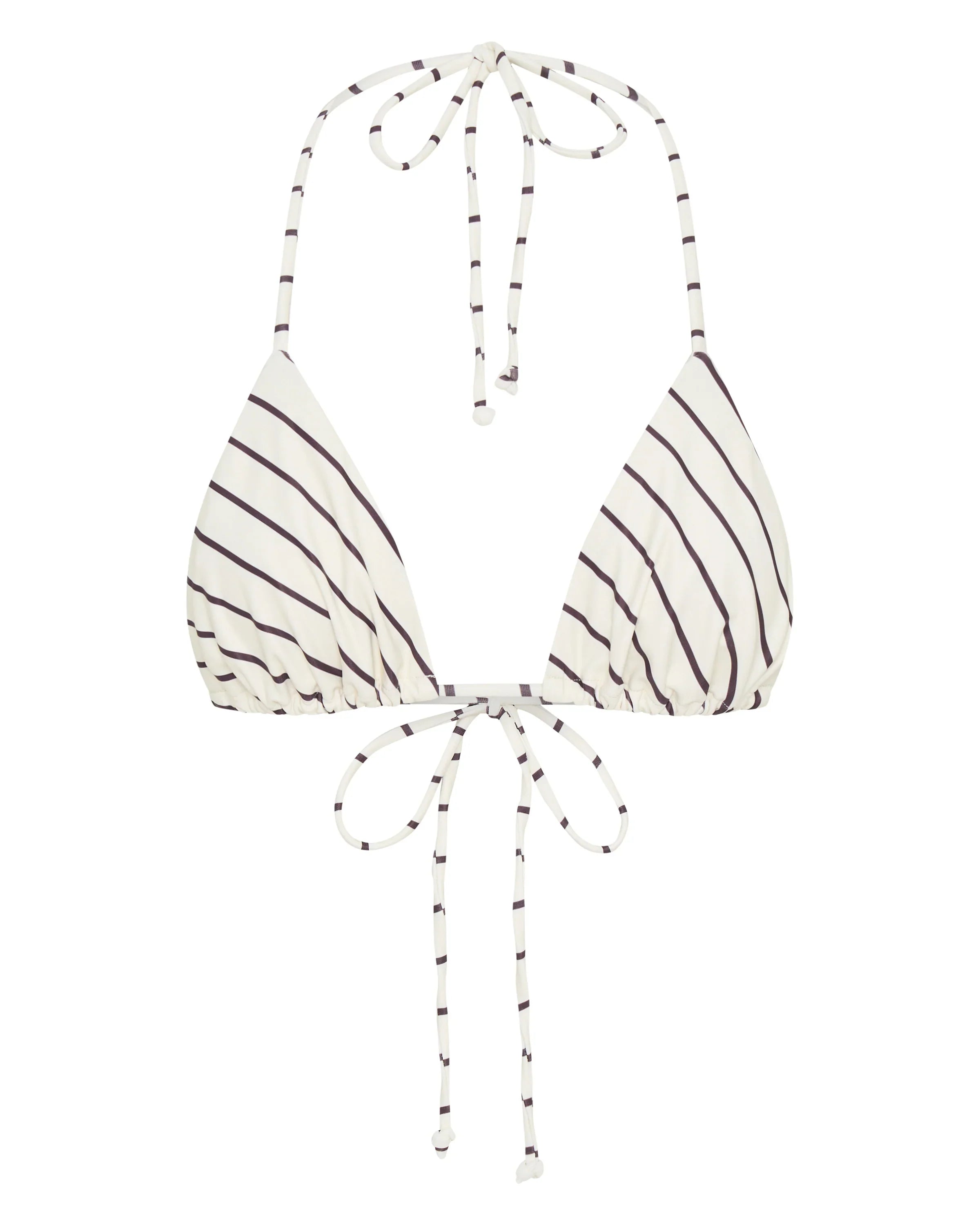 Golden Hour Bikini Top Cream/Choc Stripe