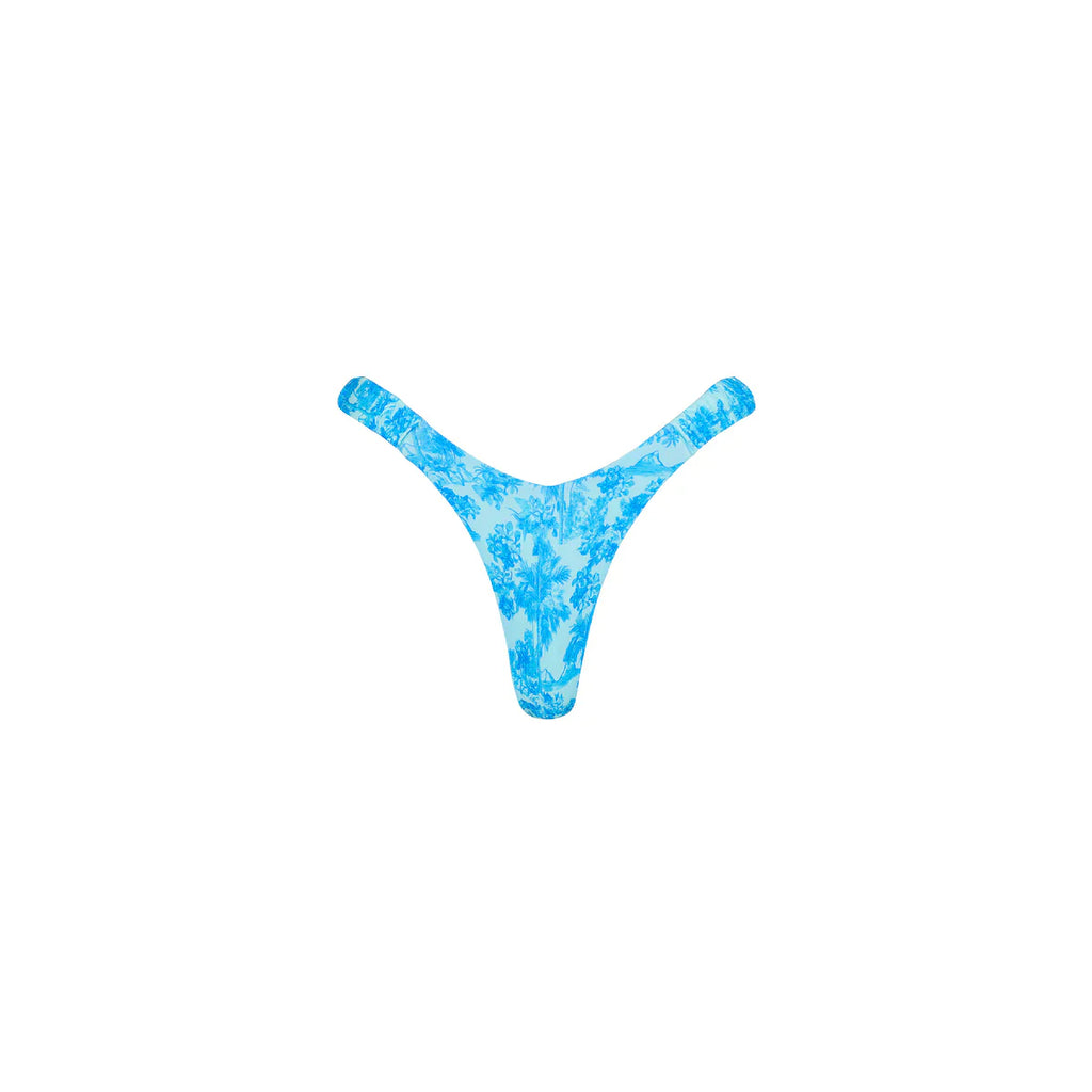 Retro Y Thong Bikini Bottom - Ocean Paradise