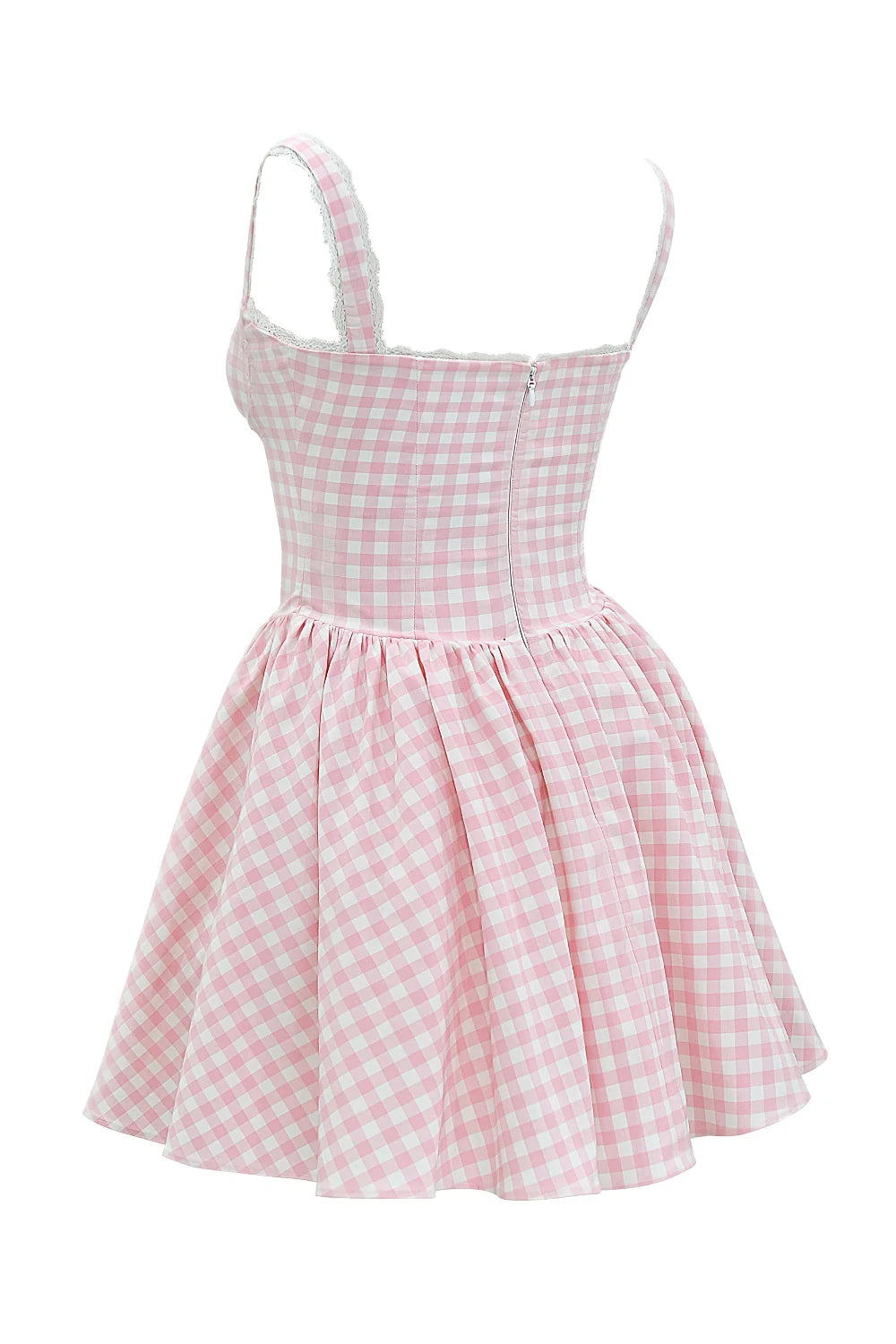 strawberry shortcake gingham corset mini dress