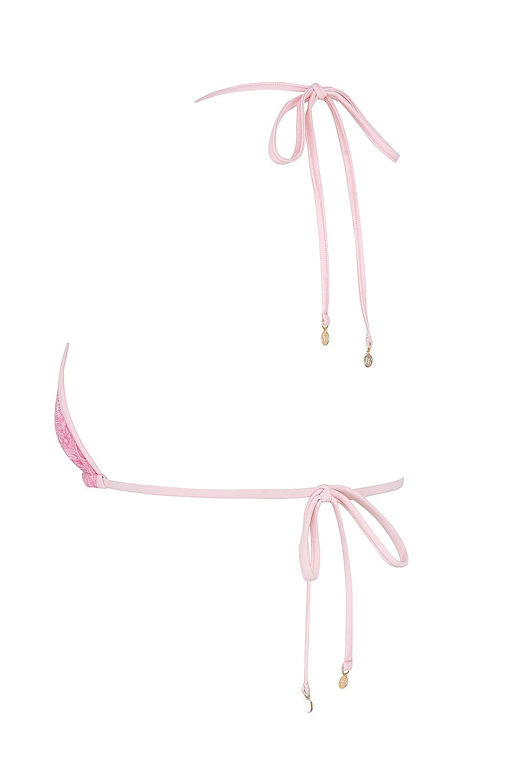 pink paisley triangle bikini top