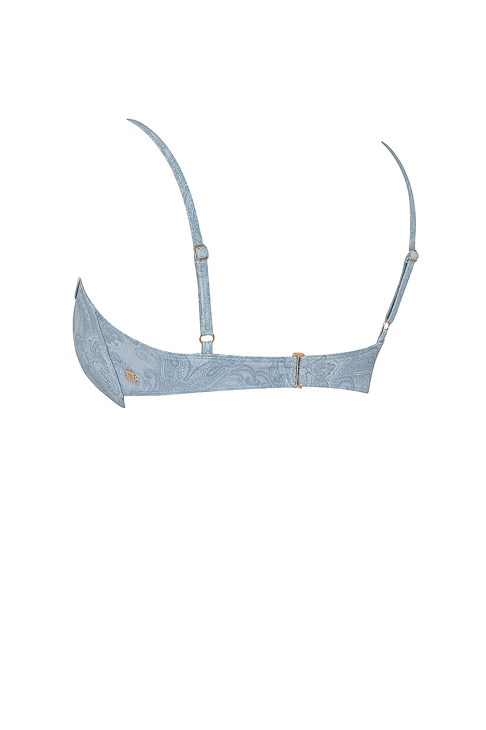 blue paisley underwired bikini top