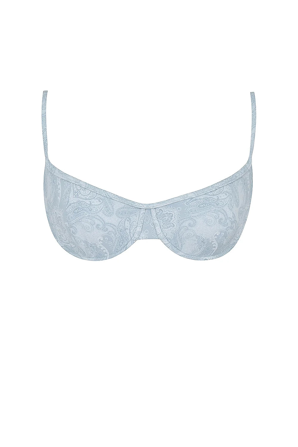 blue paisley underwired bikini top