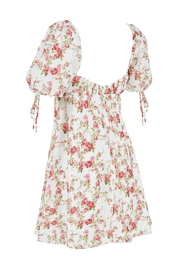 rose print mini dress - sale