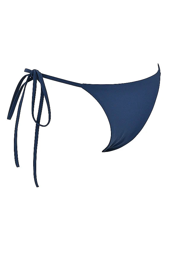 deep blue tie side bikini bottom
