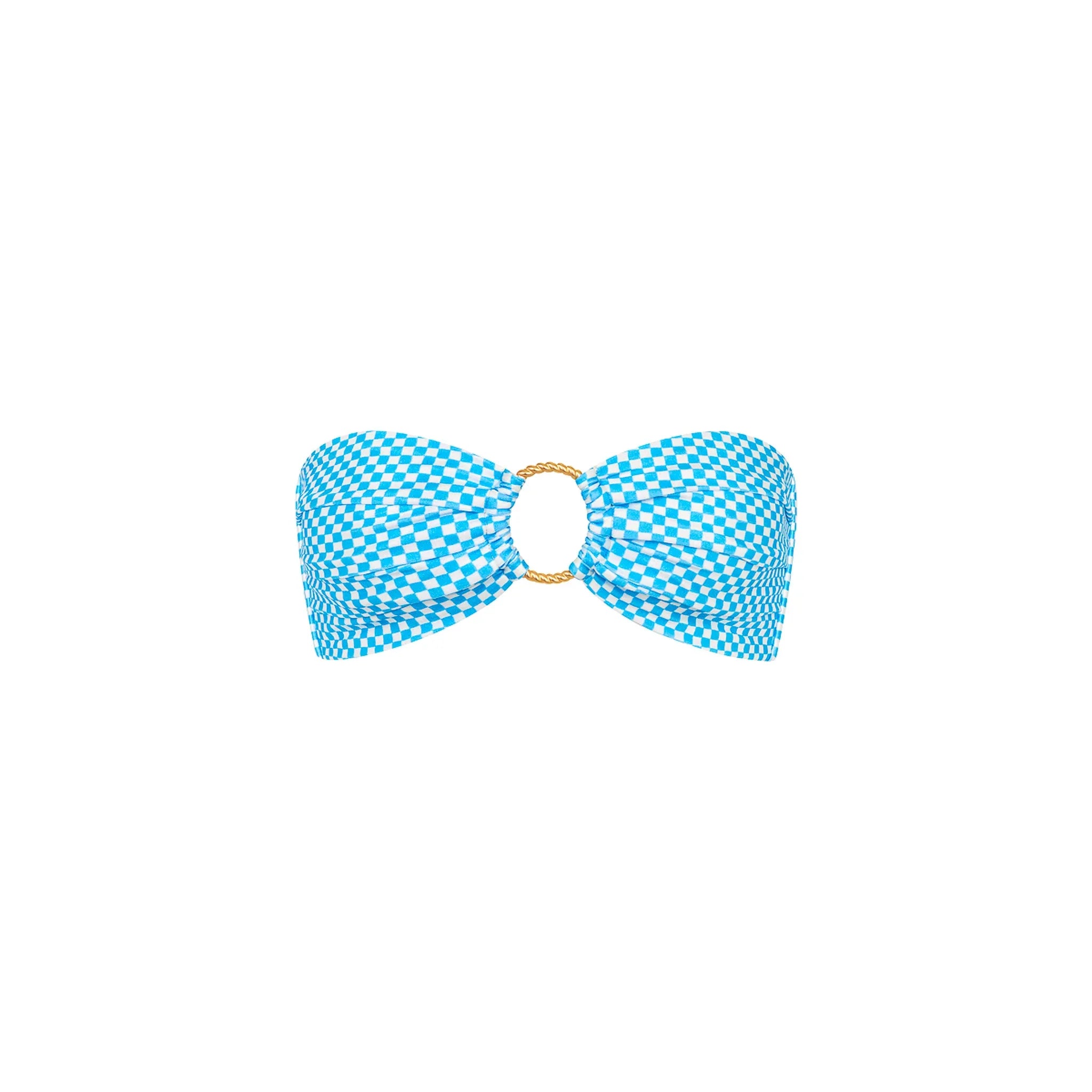 Strapless Bandeau Bikini Top - Checkmate