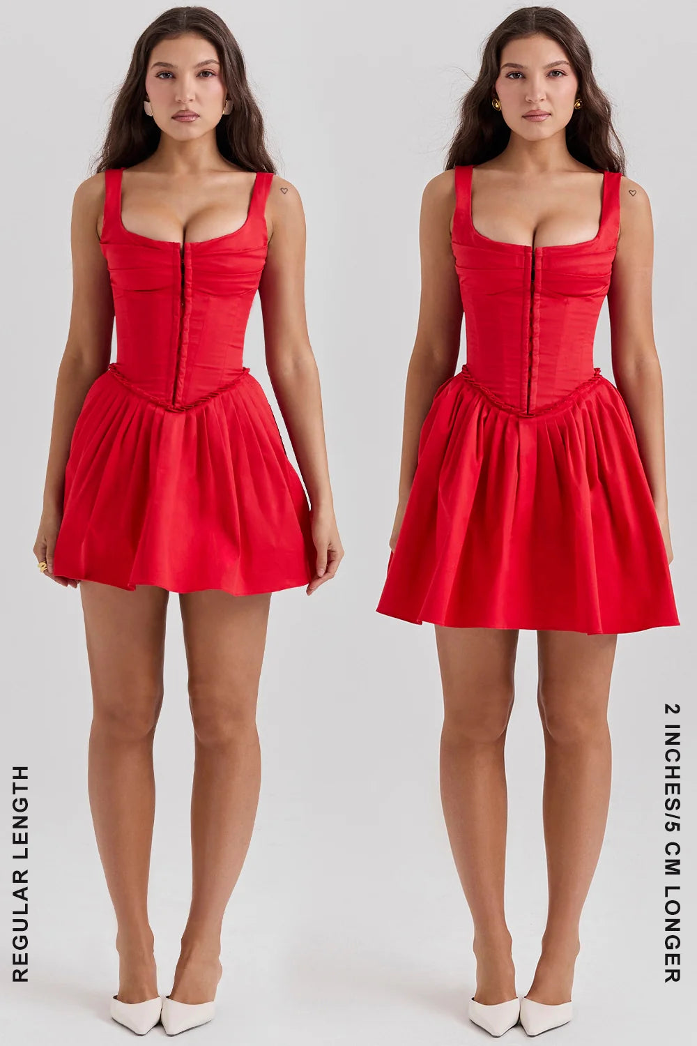 scarlet pleated mini dress