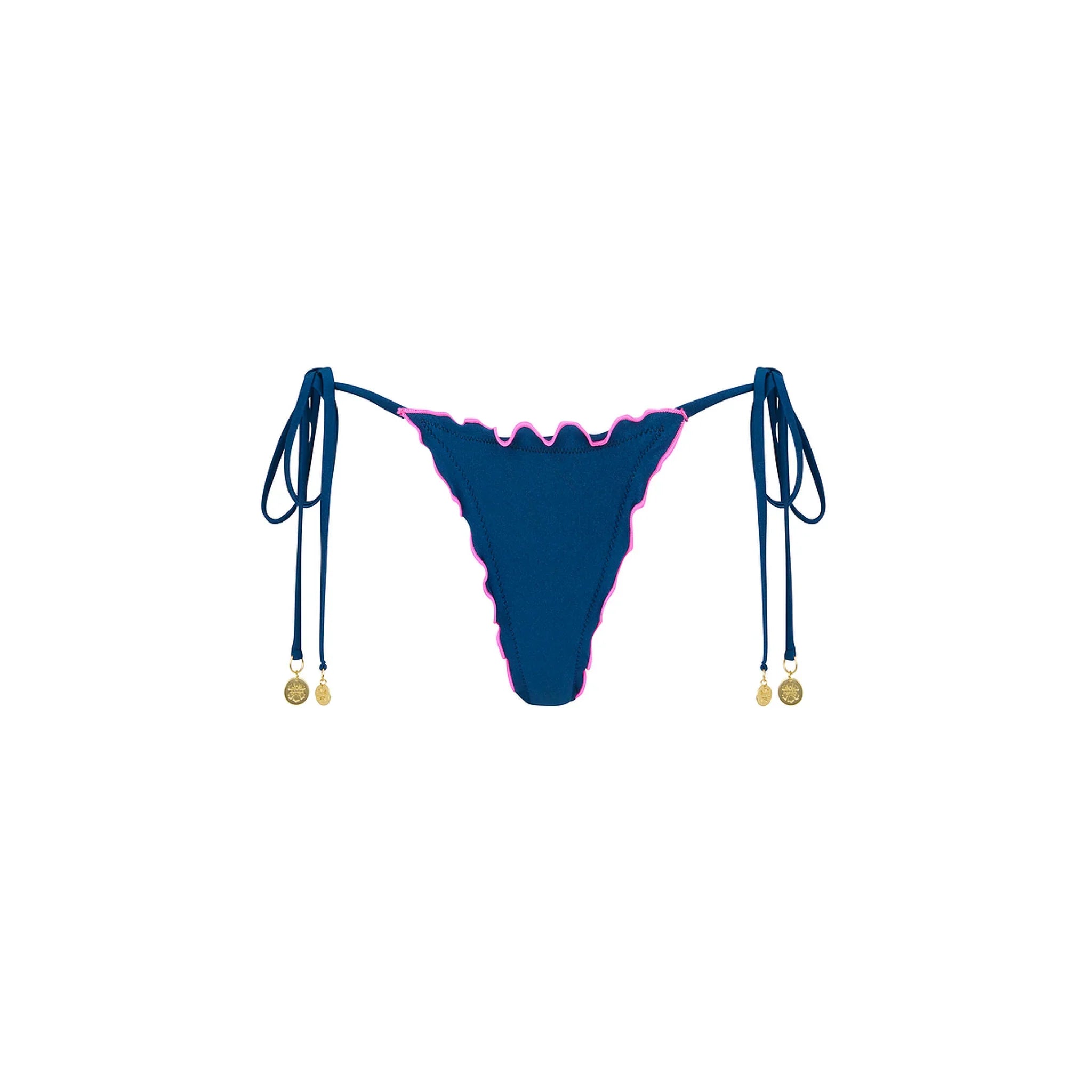 Lettuce Edge Thong Tie Bikini Bottom - Mystic Moon