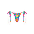 Lettuce Edge Thong Tie Bikini Bottom - Paradise Pop
