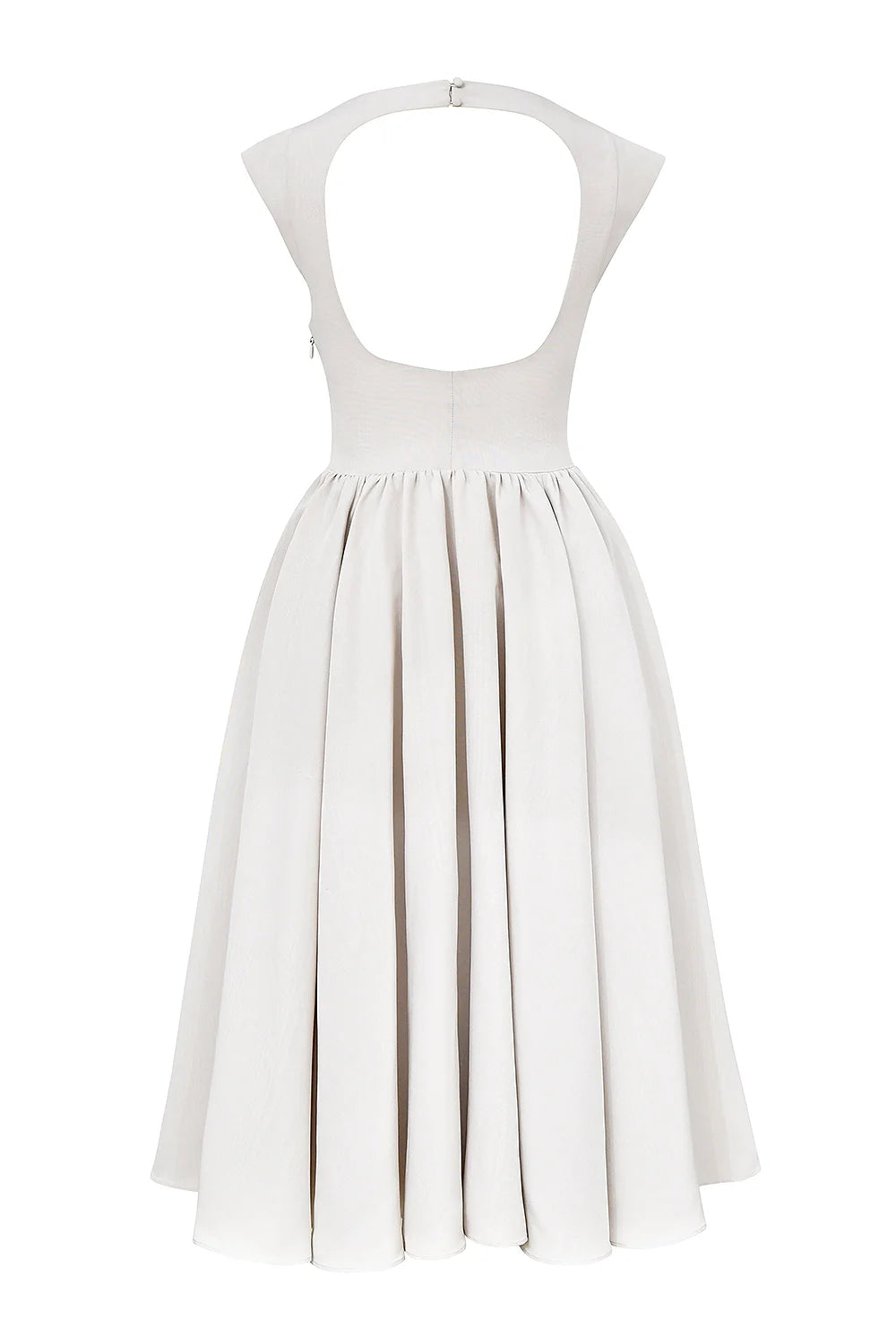 french dove moire satin backless midi dress