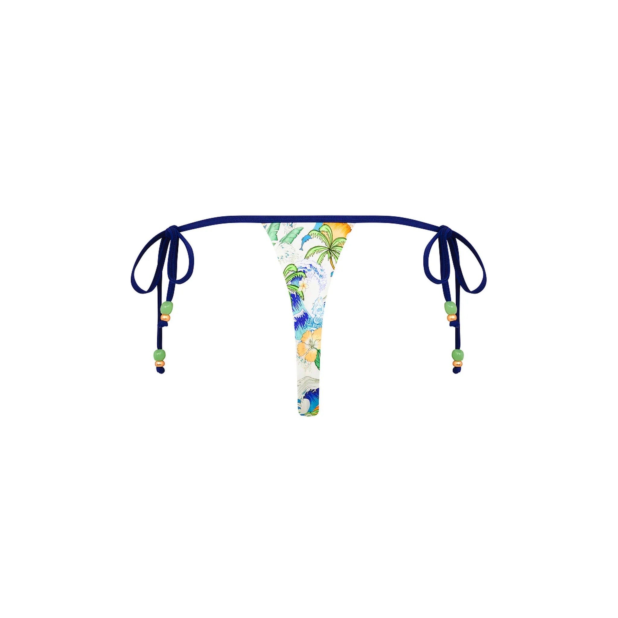 Micro Thong Tie Side Bikini Bottom - Blue Crush