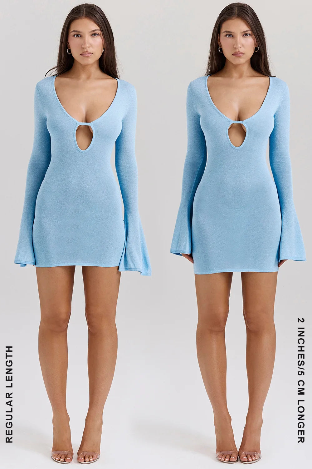 ocean blue knit mini dress - sale