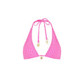 Classic Tie Halter Bikini Top - Pink Diva
