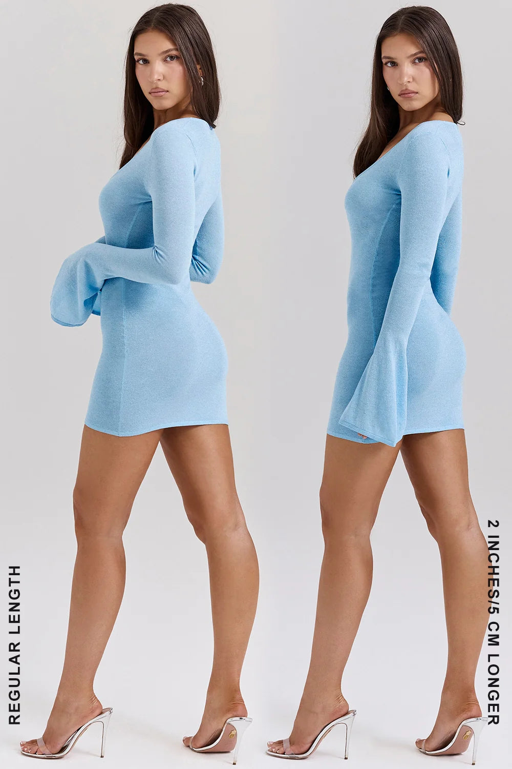 ocean blue knit mini dress - sale