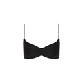 Gathered Mini Crop Bikini Top - Twilight Black