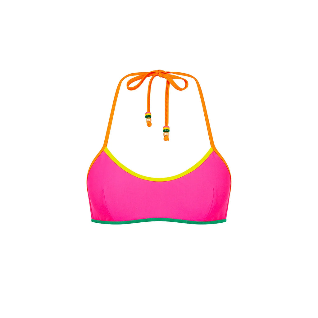 Bind Halter Crop Bikini Top - Passionfruit Punch
