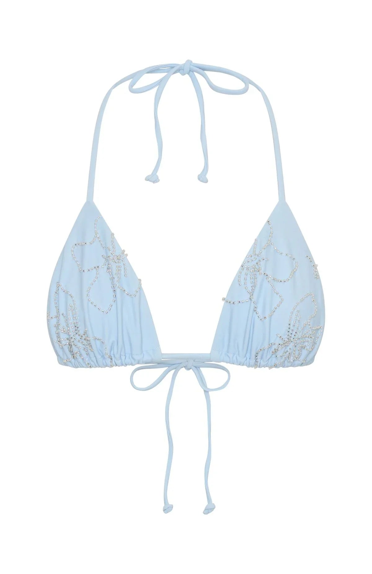 Jada Beaded Bikini Top Baby Blue