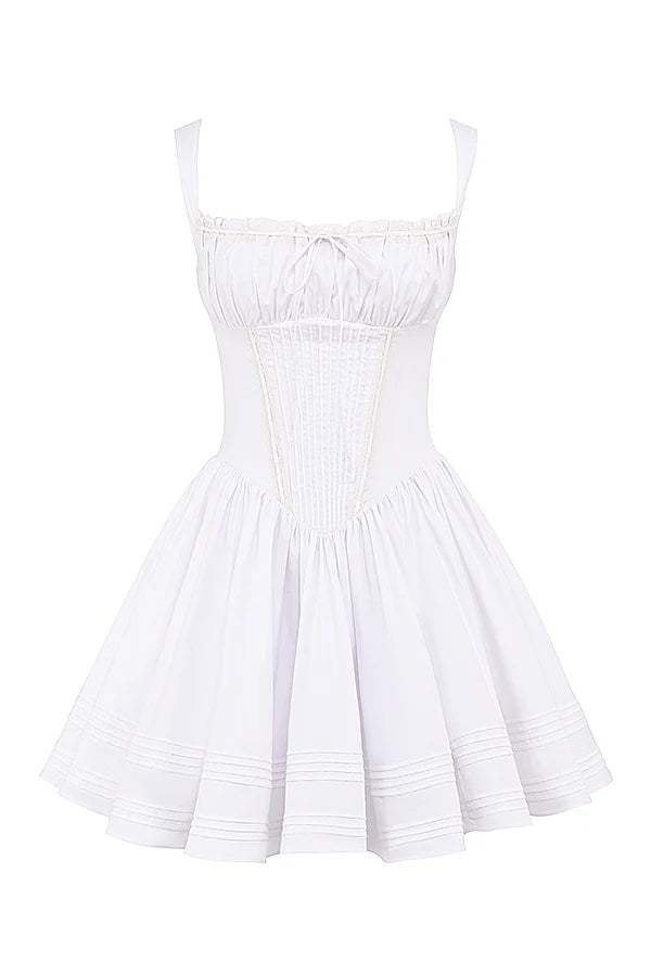 white cotton mini dress