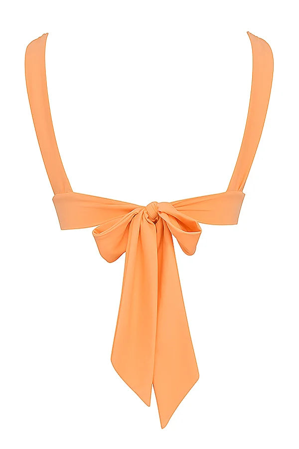 light orange tie back bikini top