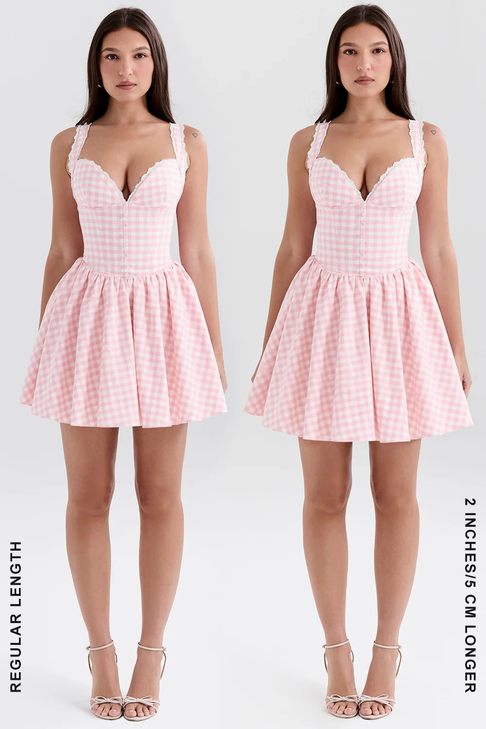 strawberry shortcake gingham corset mini dress