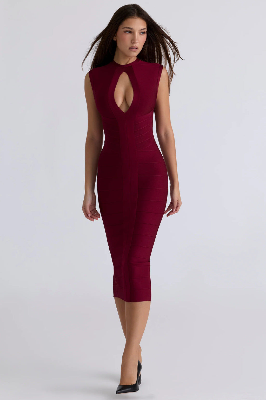 ruby bandage midi dress