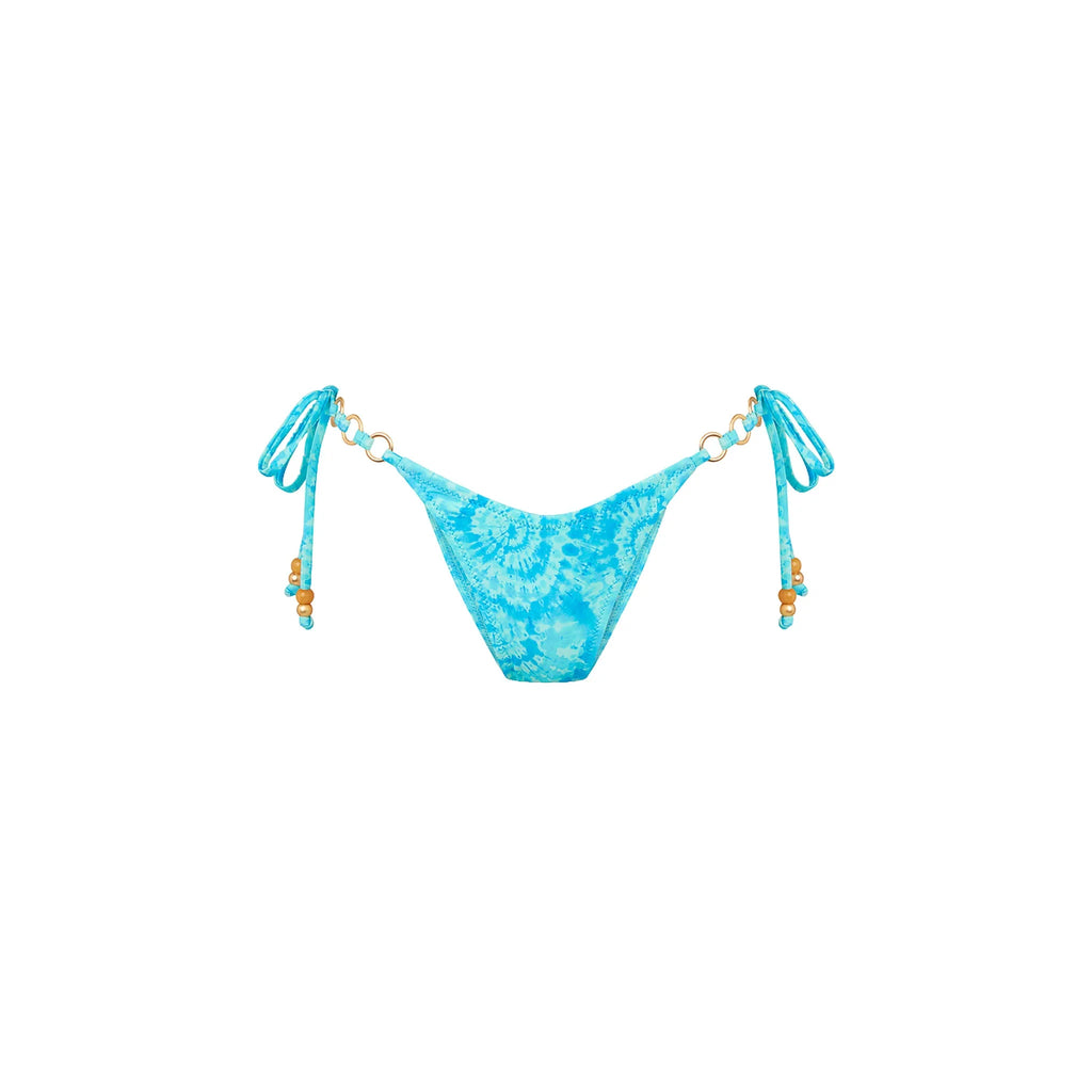 Trio Ring Cheeky Tie Bikini Bottom - Starry Seas