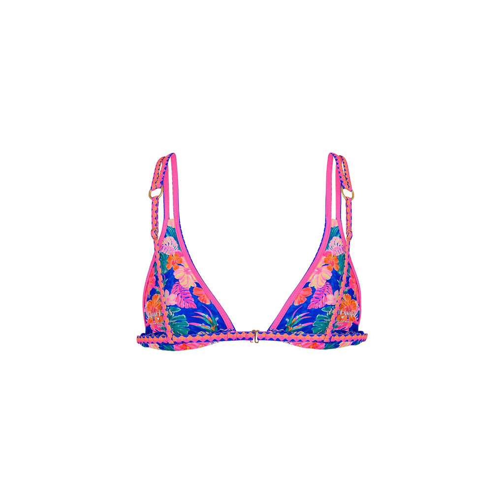 Twin Strap Bralette Bikini Top - Electric Palms