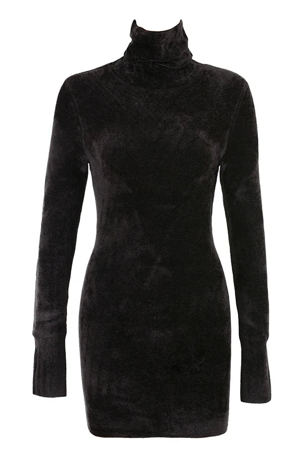 charcoal chenille mini dress - sale