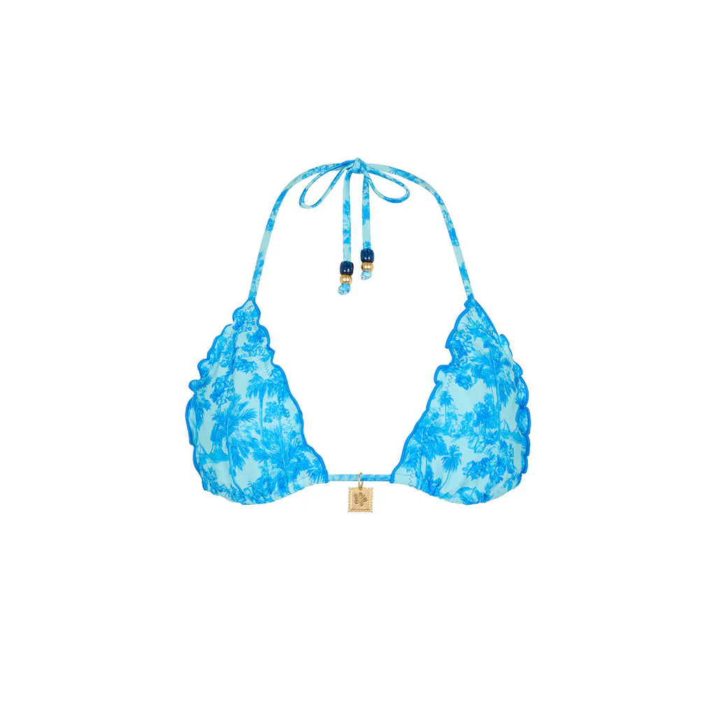 Lettuce Edge Bralette Bikini Top - Ocean Paradise
