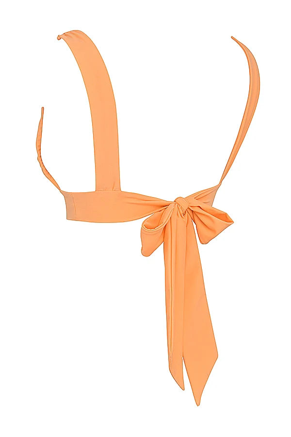 light orange tie back bikini top