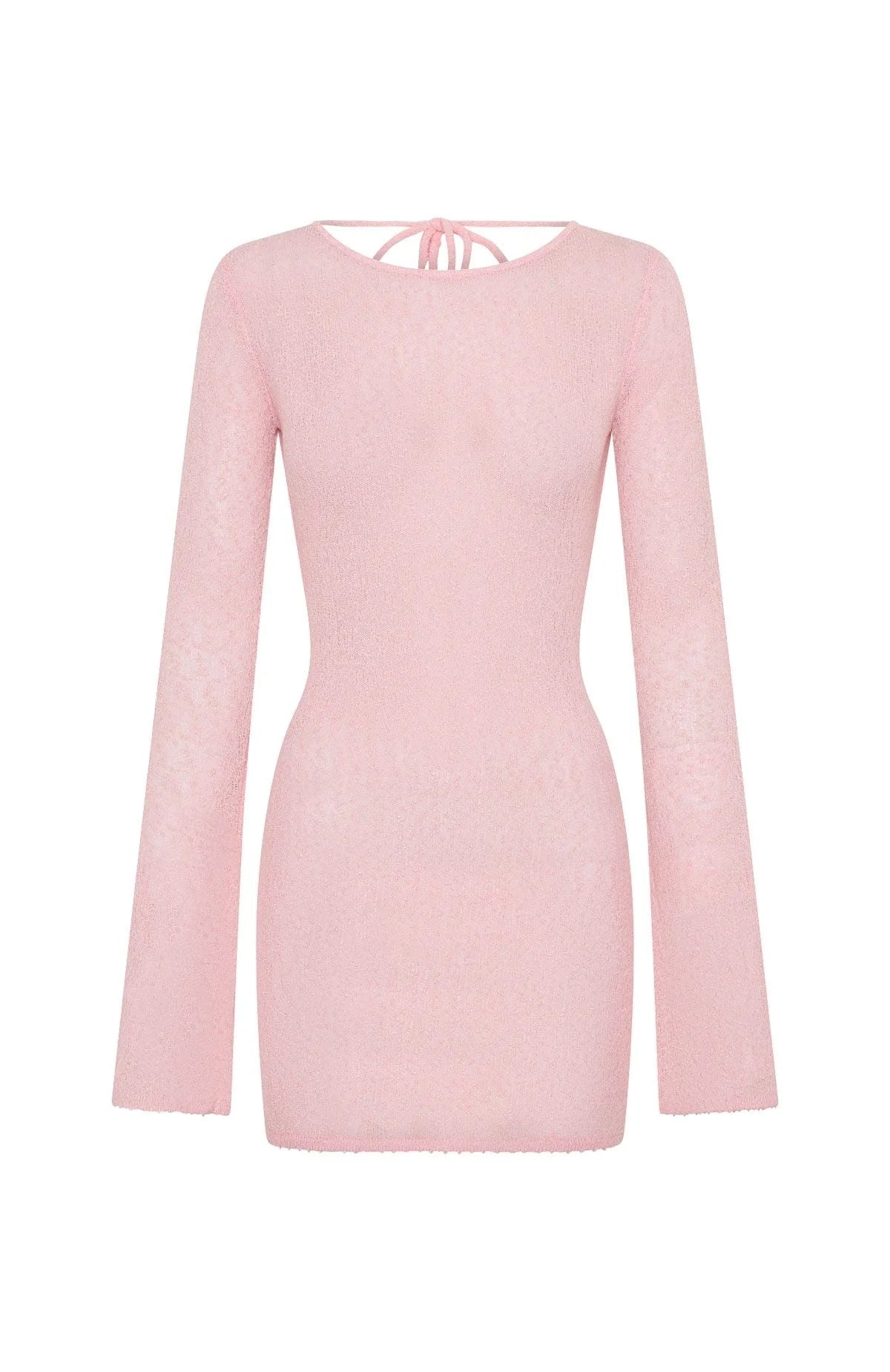 Stand And Stare Long Sleeve Mini Dress Blush Pink