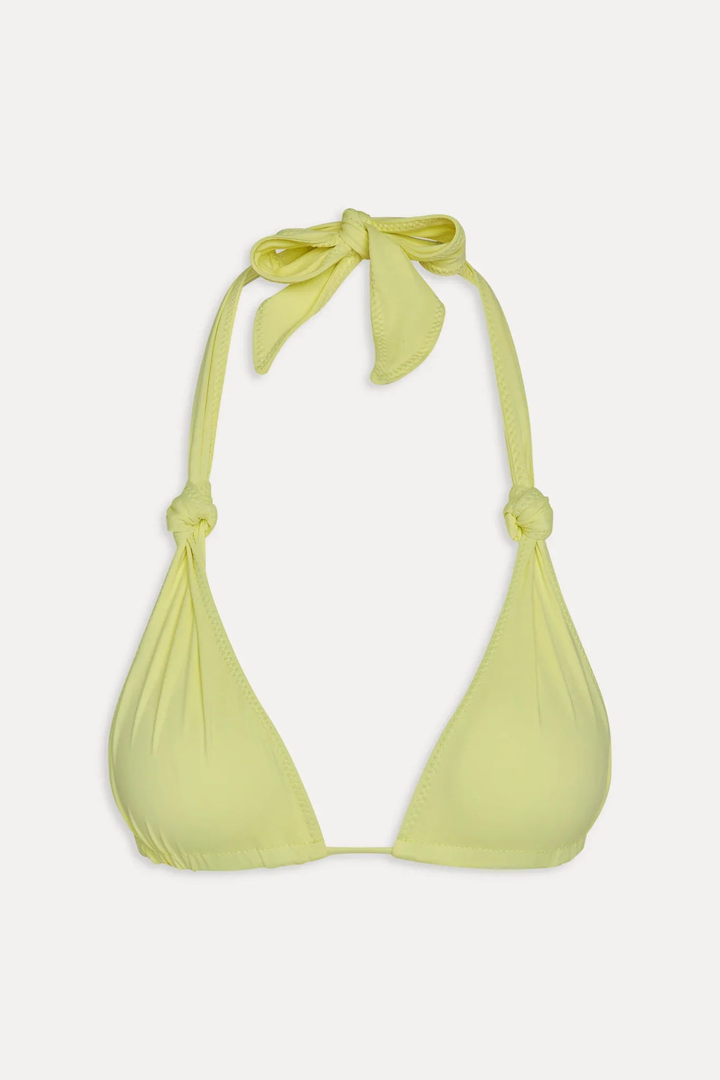 Kealy Triangle Halter Bikini Top - Yellow Mojito