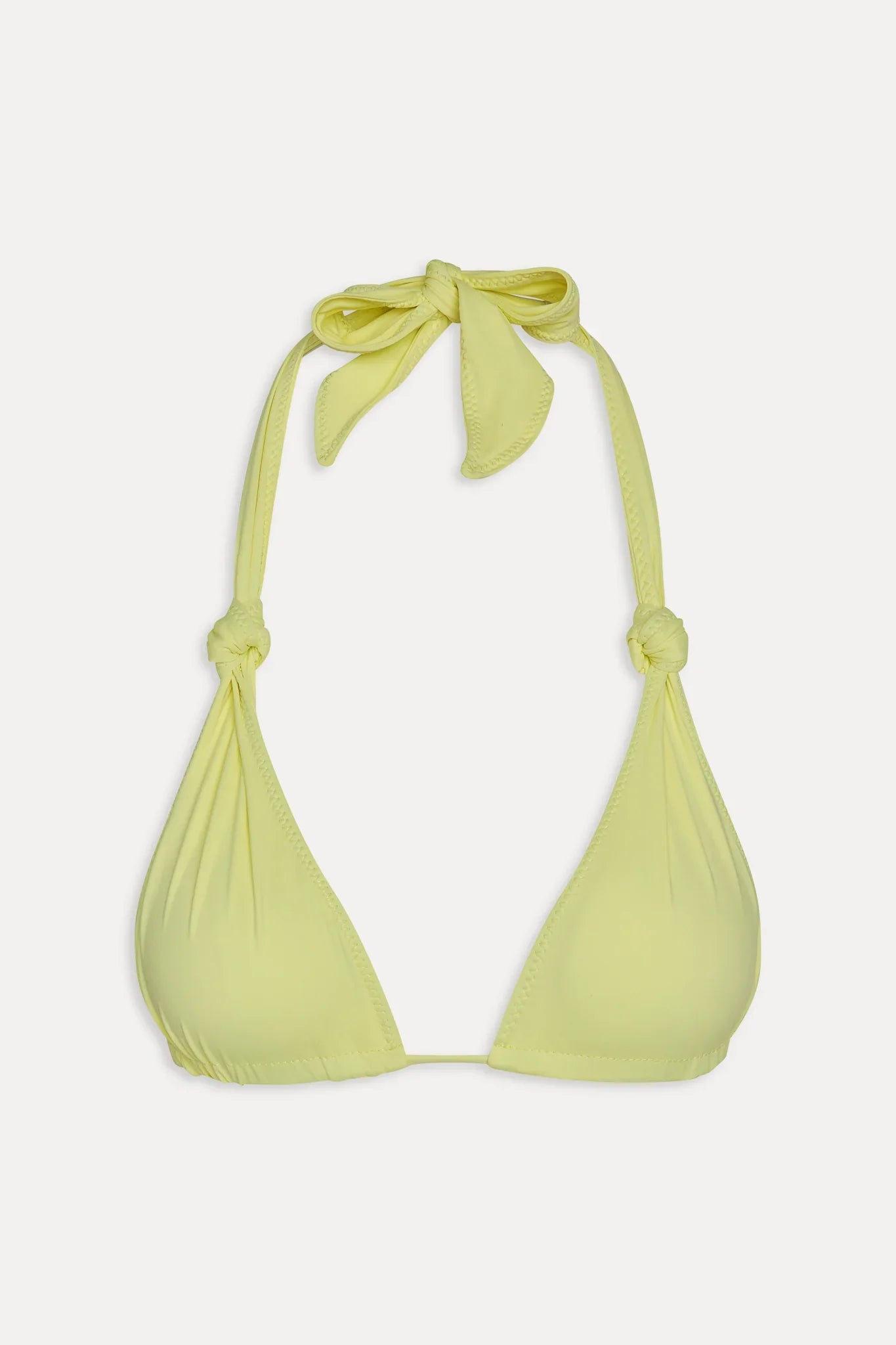 Kealy Triangle Halter Bikini Top - Yellow Mojito
