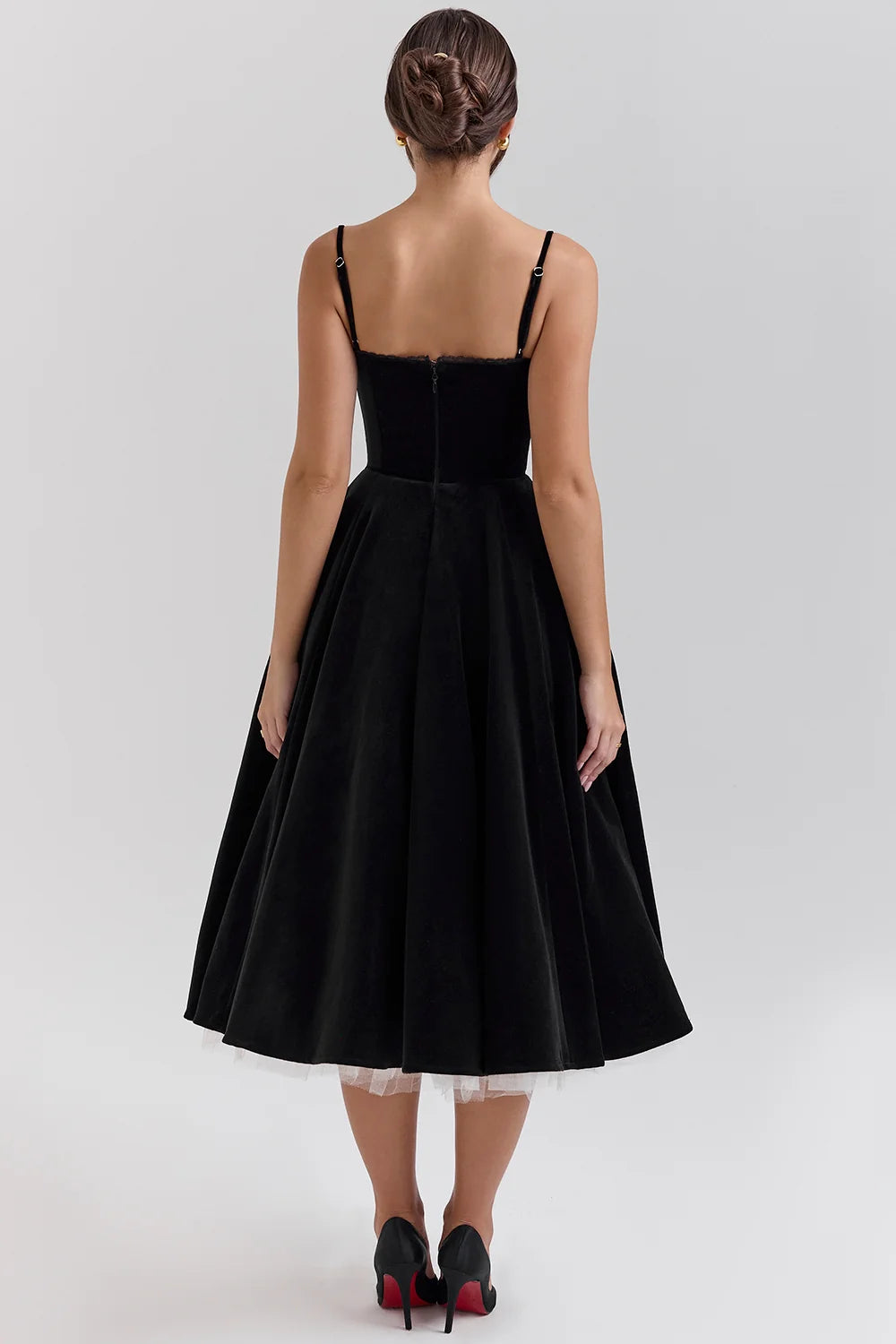 black velvet tulle midi dress + bolero