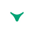 Gathered Deep V Thong Bikini Bottom - Island Lush