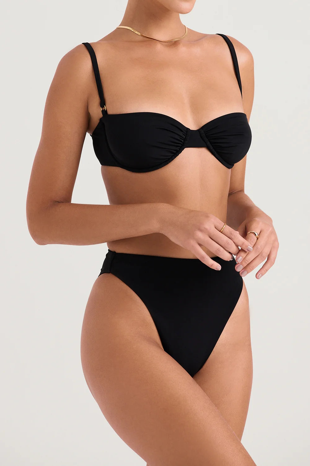 black high waist bikini bottom