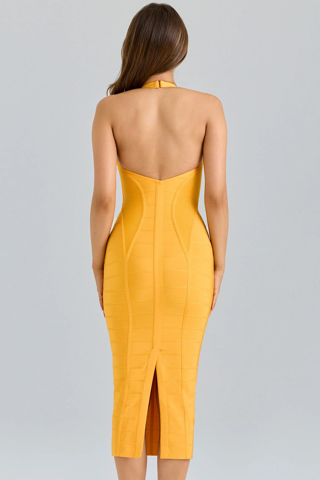 orange sherbet midi bandage dress