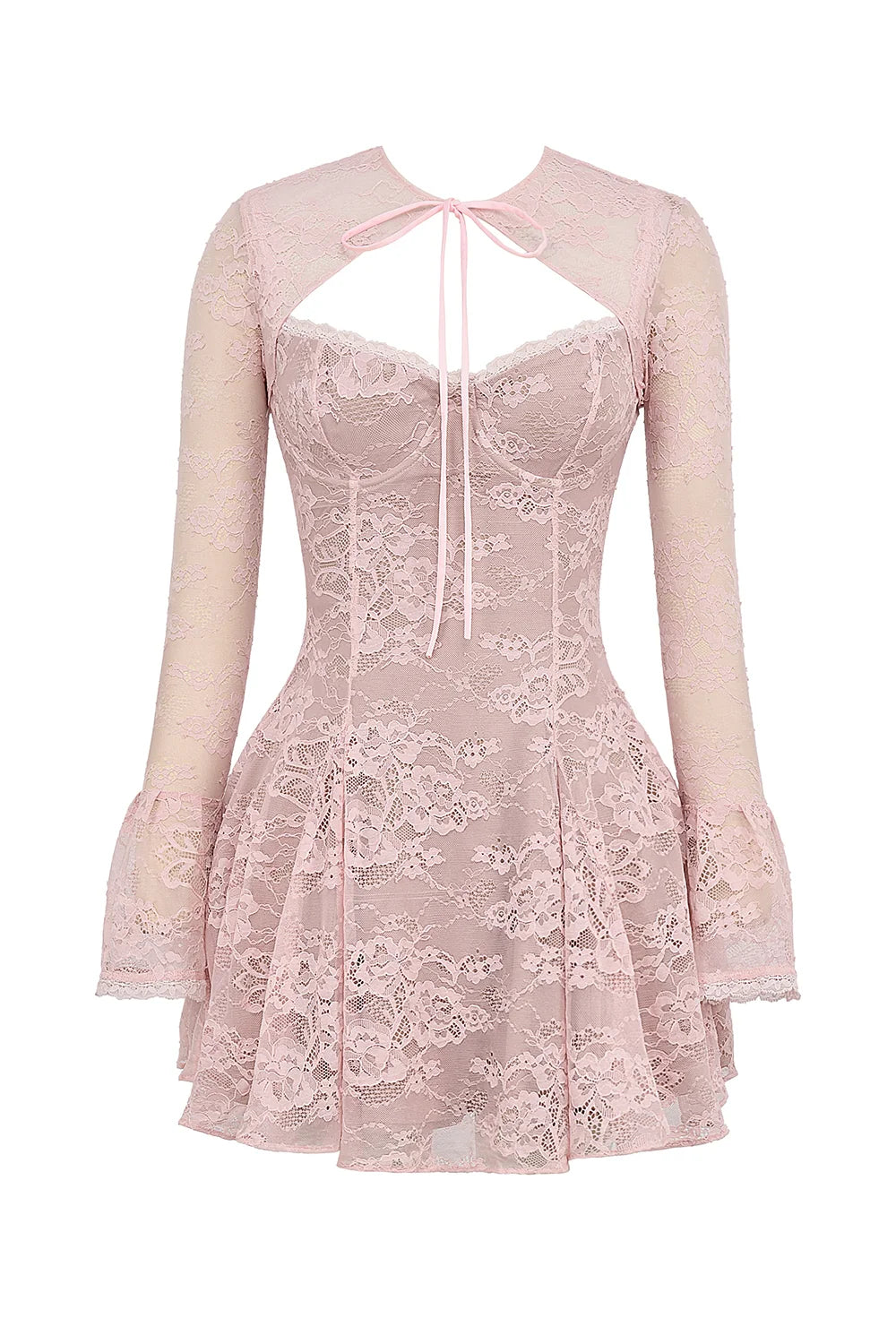 perfectly pink lace mini dress